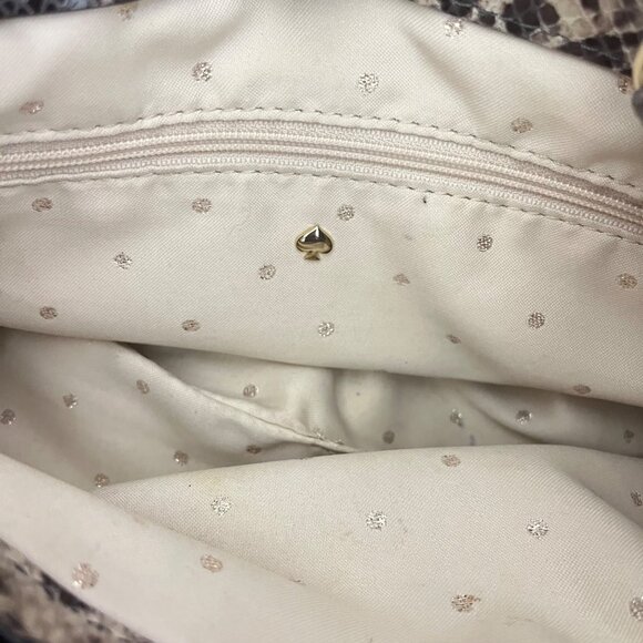 KATE SPADE Gold Coast Maryanne Large Satchel‎ Quilted Snake Print Leather - Picture 8 of 8